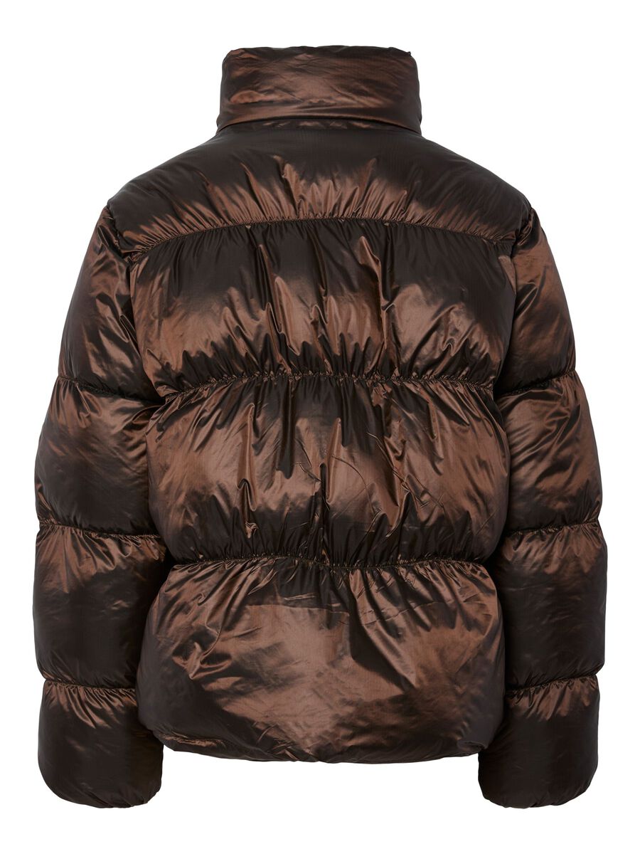 Candy Shiny Puffer Jacket (Hot Fudge)