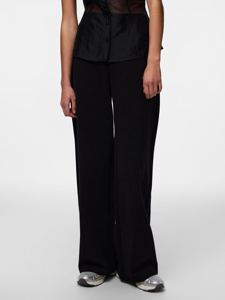 Hallie Wide Leg Trousers (Black)