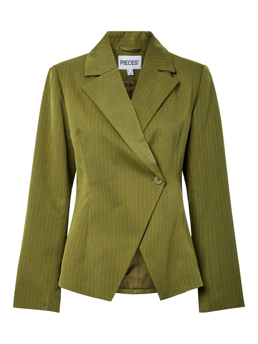 Faye Pinstripe Blazer (Sphagnum)