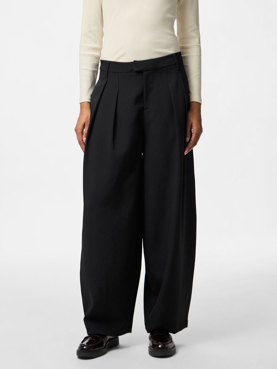 Livia Barrel Leg Pants (Black)