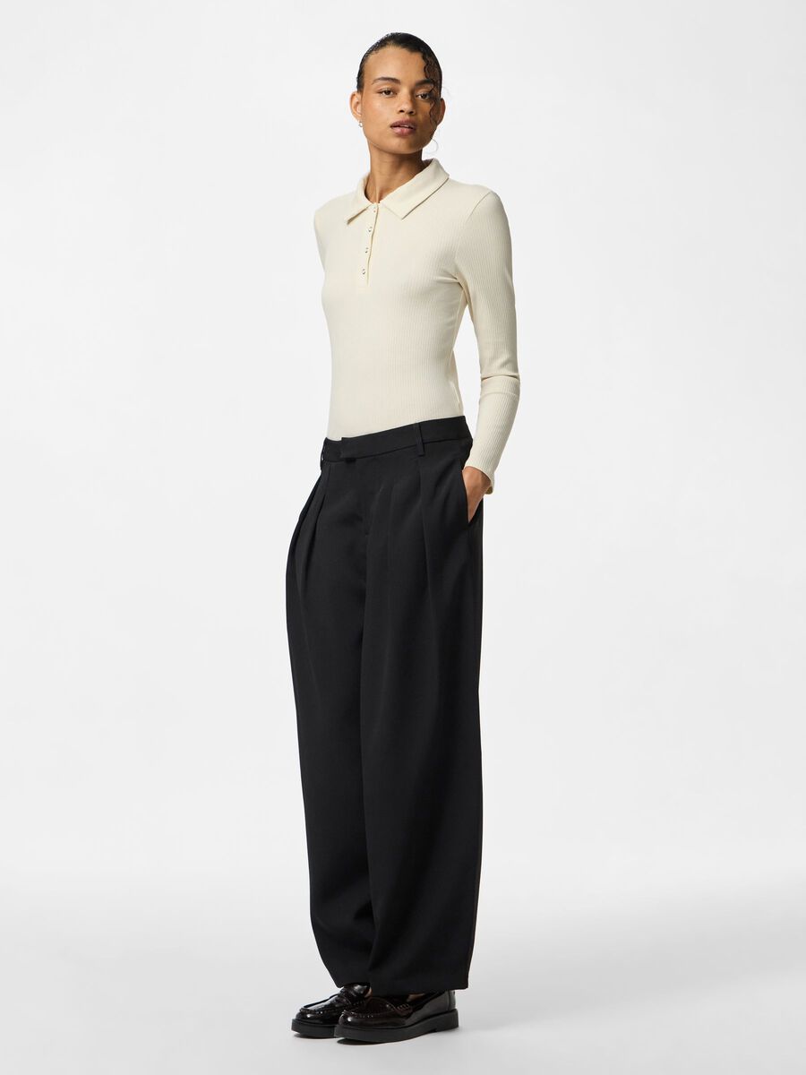 Livia Barrel Leg Pants (Black)