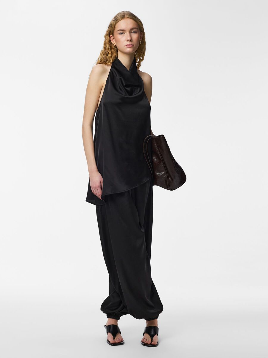 Festa Satin Balloon Pants (Black)