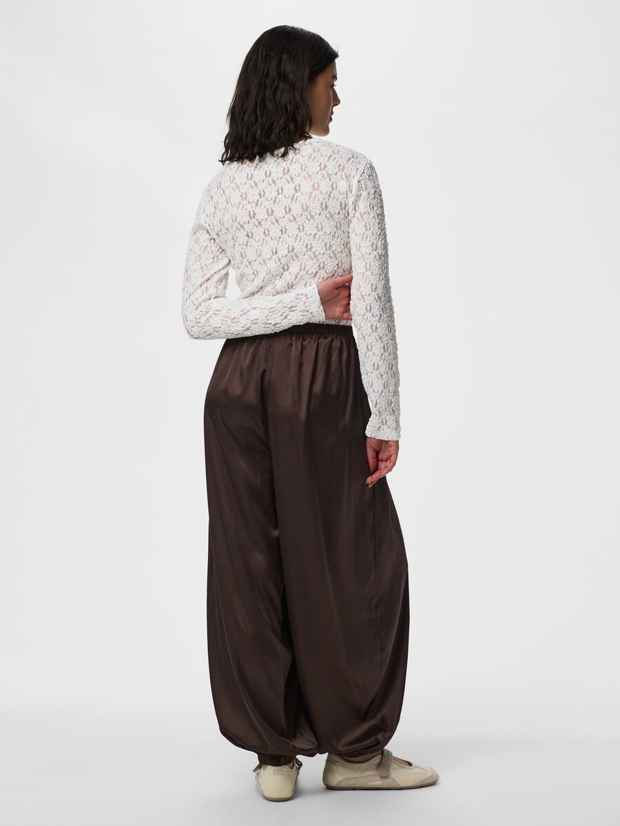 Festa Satin Balloon Pants (Hot Fudge)