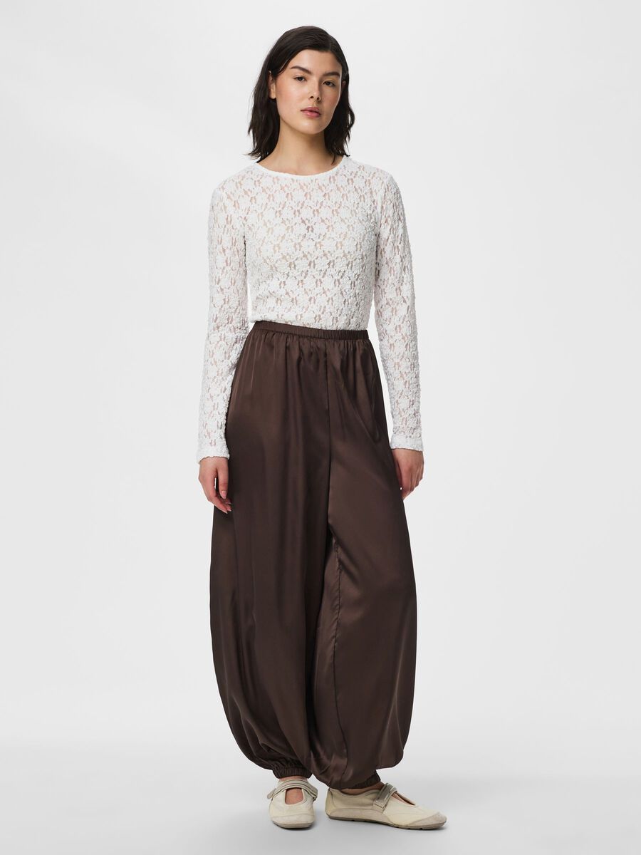 Festa Satin Balloon Pants (Hot Fudge)