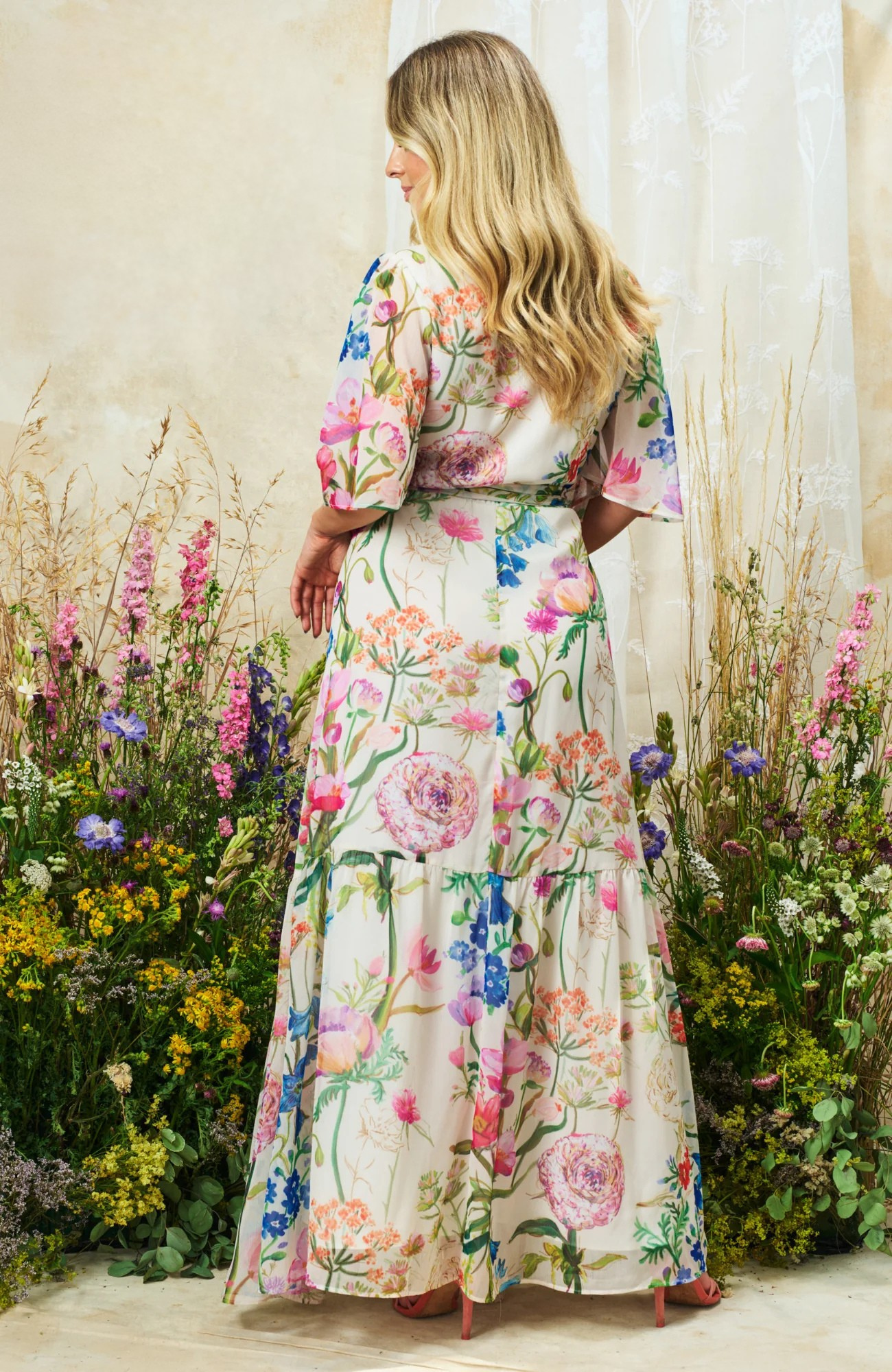 The Michelle Maxi Wrap Dress (Cream)