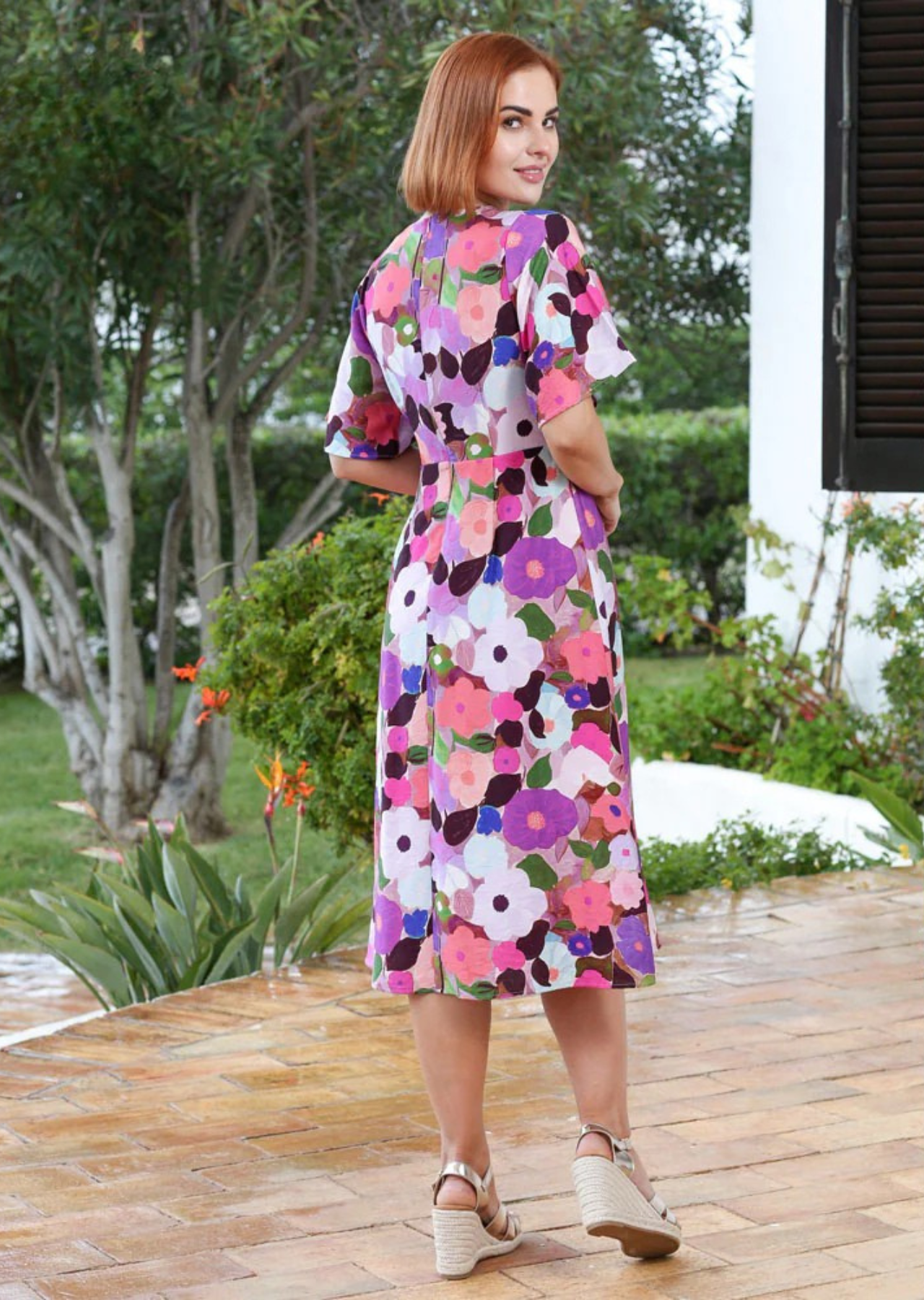 Angela Midi Dress (Pink)