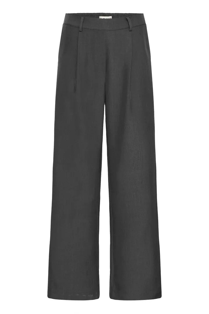Fallon Wide Leg Pants (Dark Grey Melange)