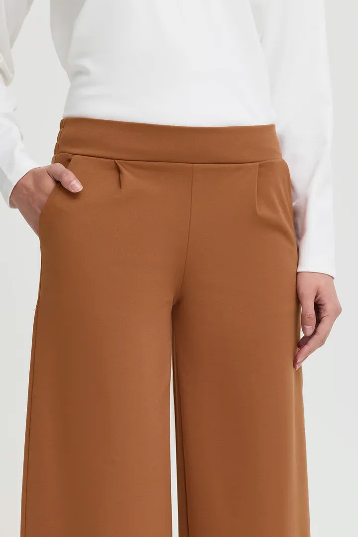 Kate Cropped Wide Leg Pants (Brown Patina)