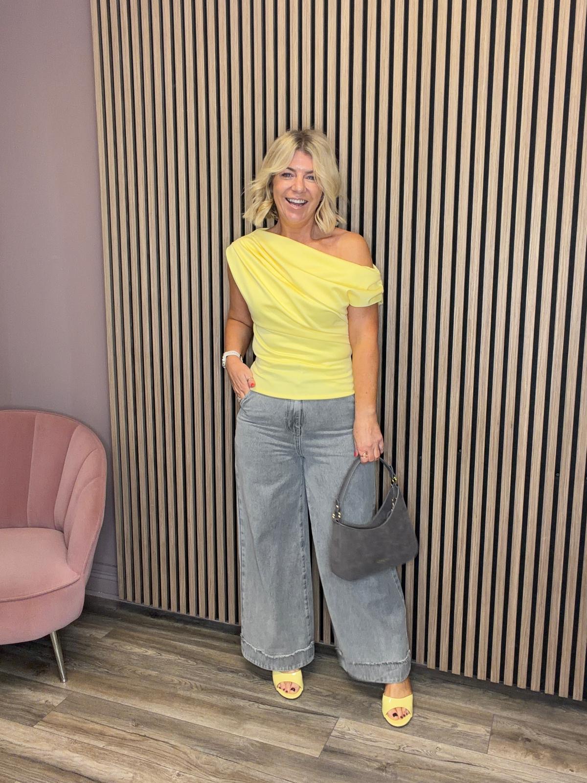 Eleni Wide Leg Jeans (Grey)