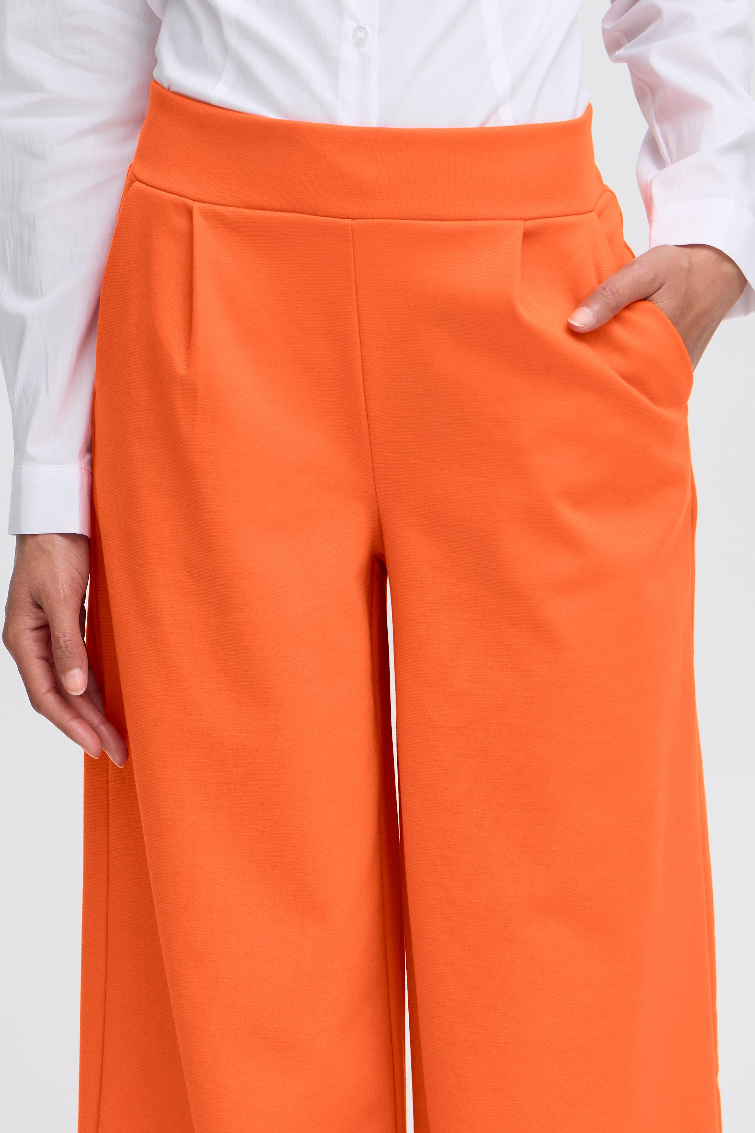 Kate Cropped Wide Leg Pants (Tangerine Tango)
