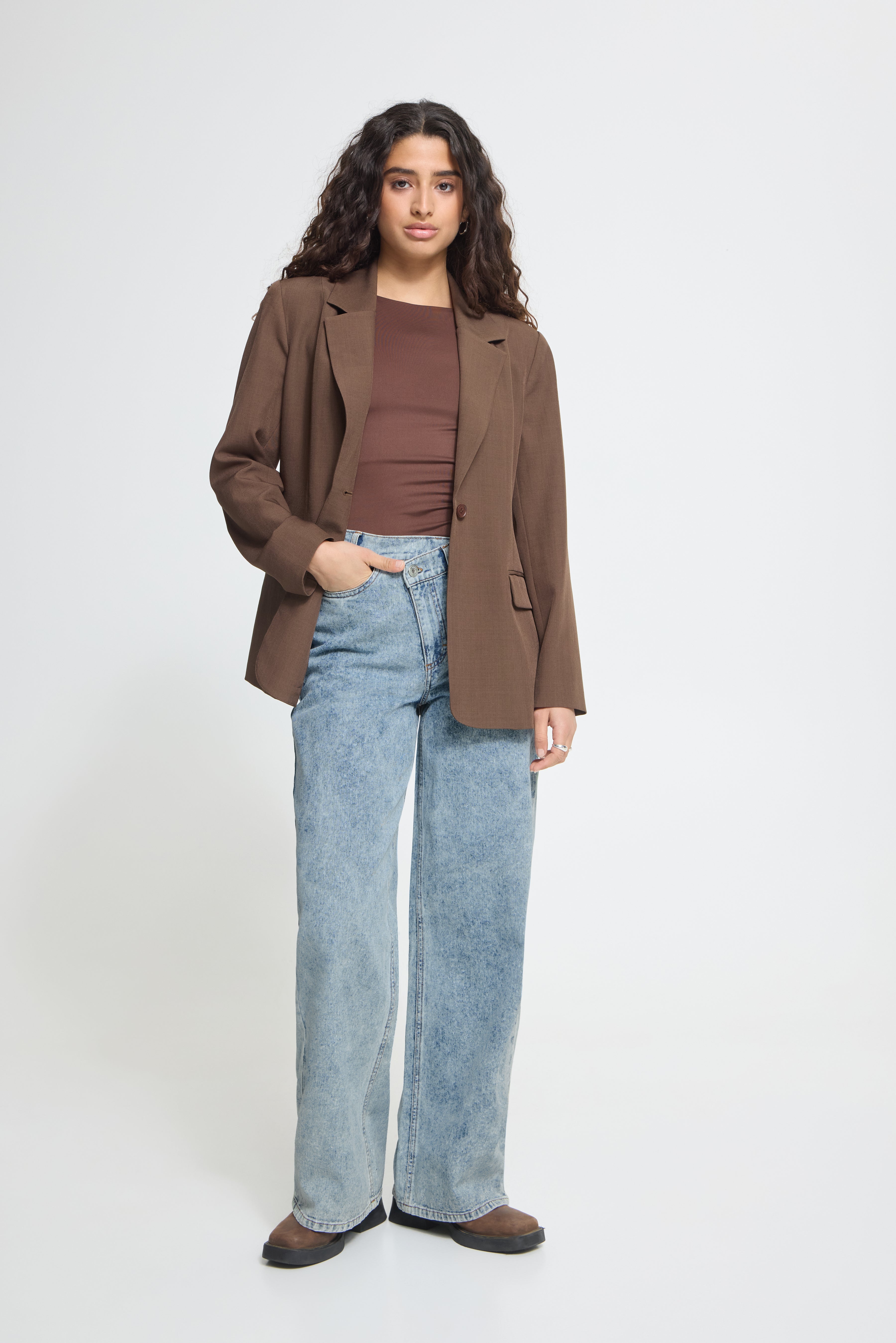 Mandy Wide Leg Jeans (Blue Stonewashed/Leg 32")