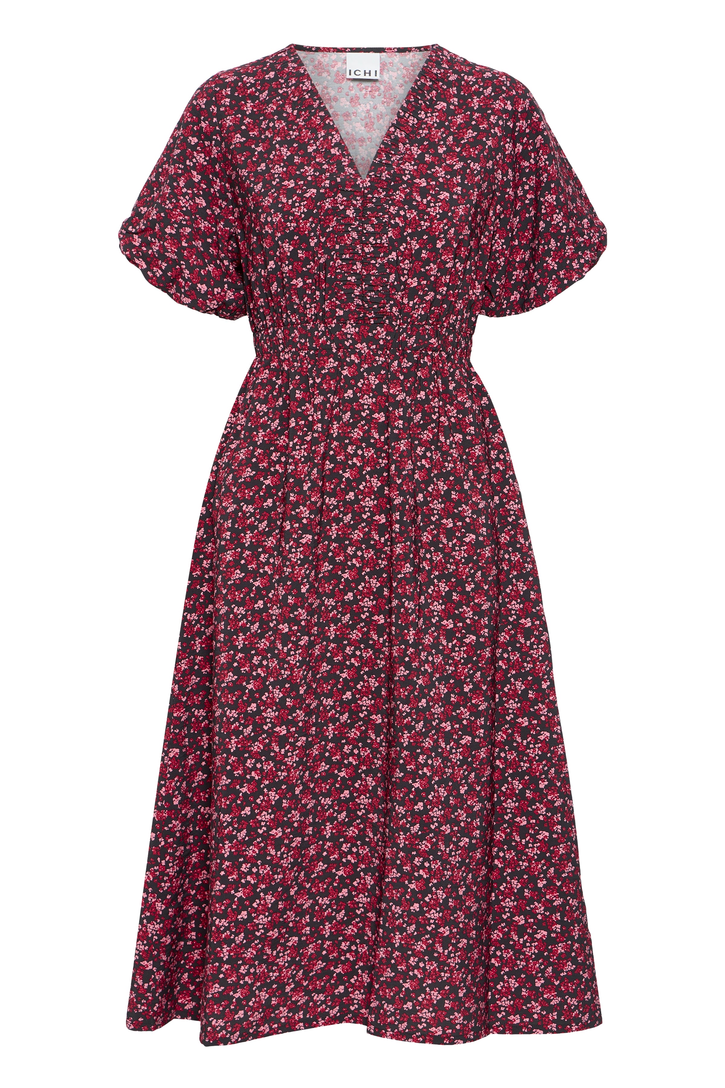 Gill Midi Dress (Black/Pink)