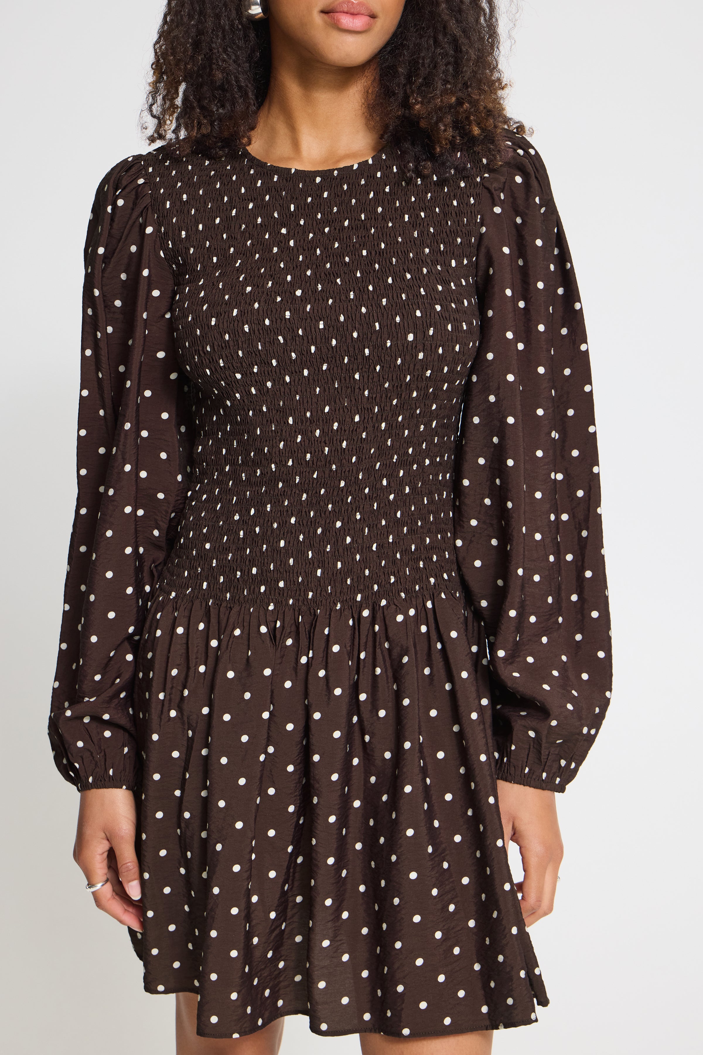 Orna Mini Dress (Coffee/Birch)