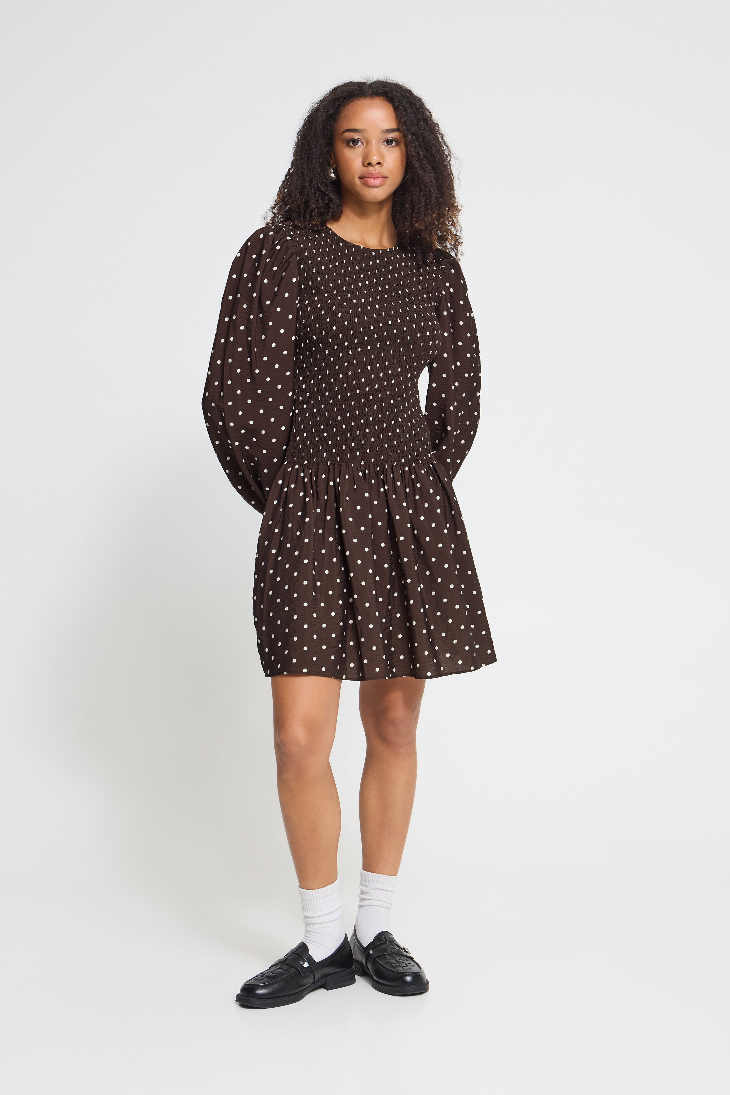 Orna Mini Dress (Coffee/Birch)