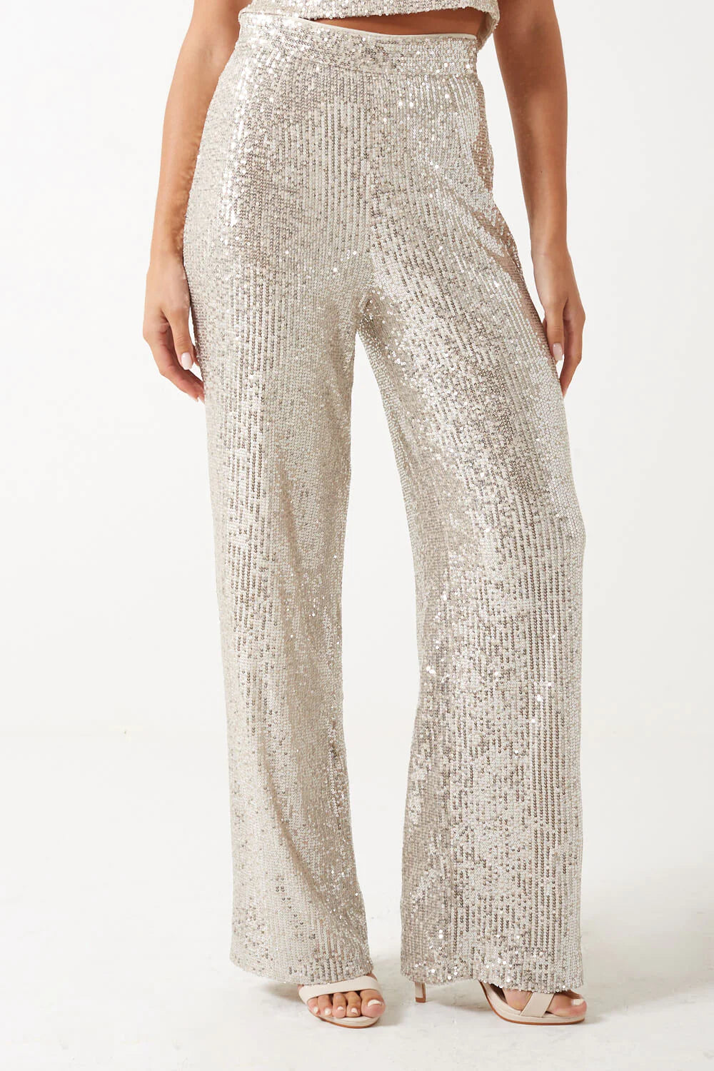 BELLE SEQUIN TROUSERS (CHAMPAGNE)