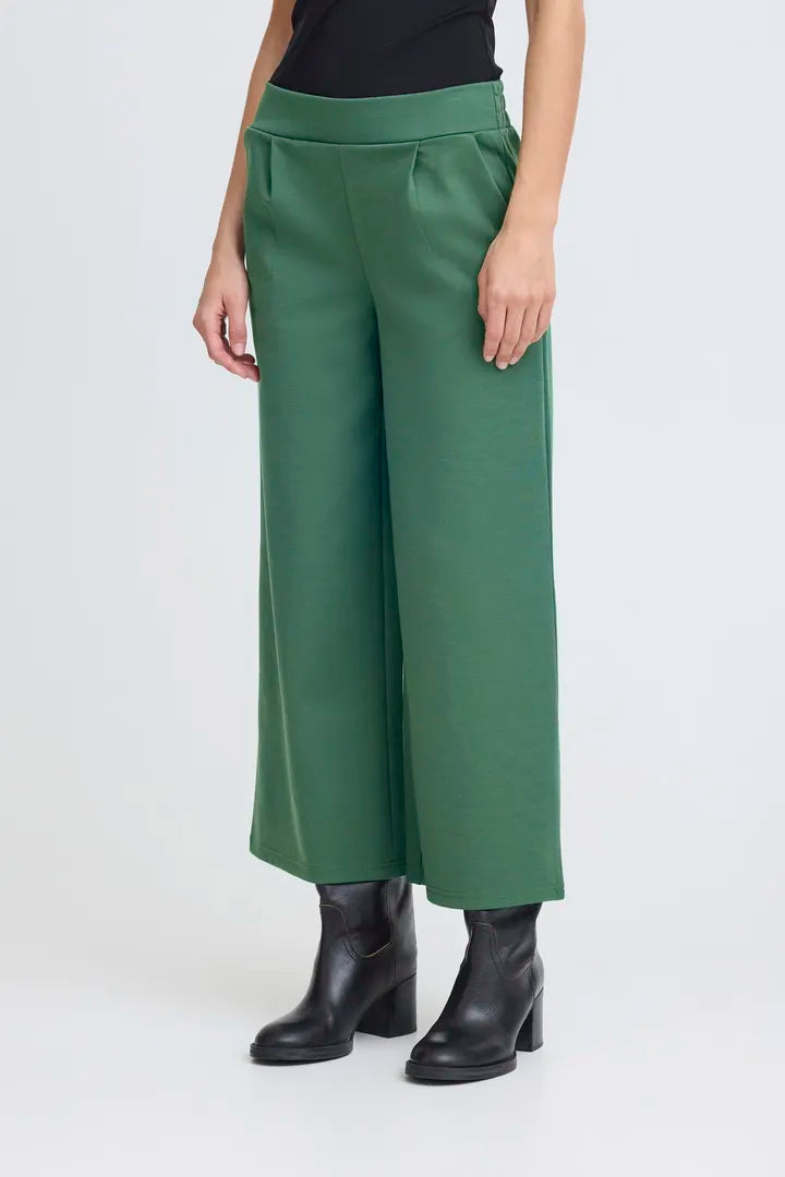 Kate Cropped Wide Leg Pants (Pineneedle)