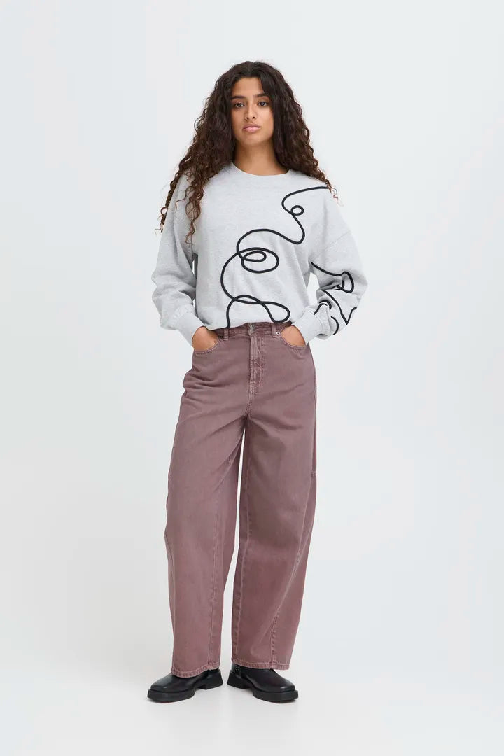 Leah Barrel Leg Jeans (Ruby Wine)