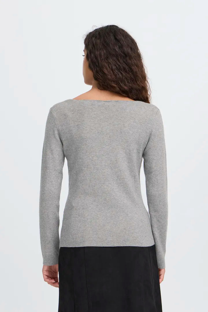 Clarisa Knit Top (Grey Melange)
