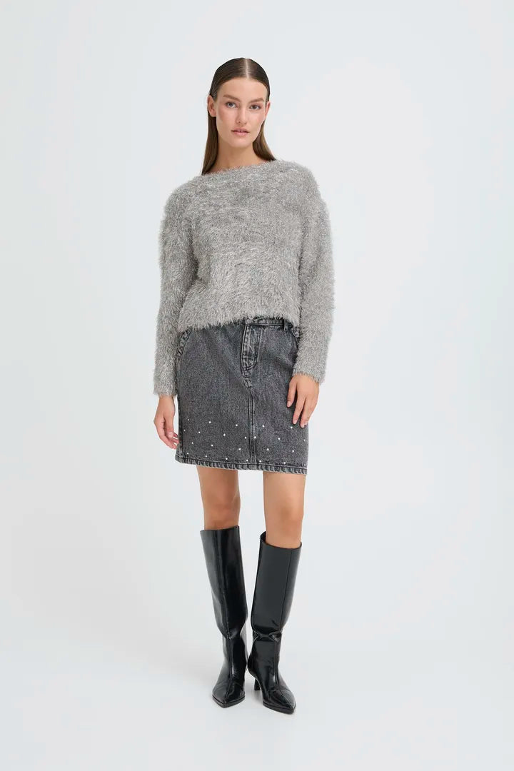 Liz Faux Fur Jumper (Silver)