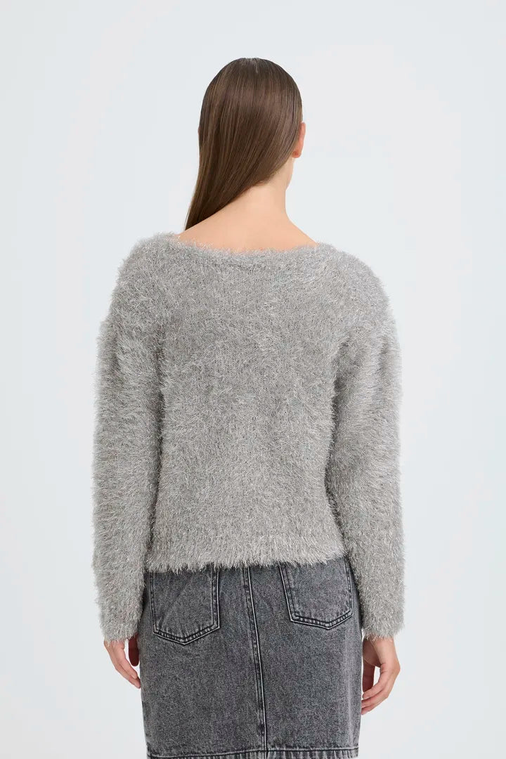 Liz Faux Fur Jumper (Silver)