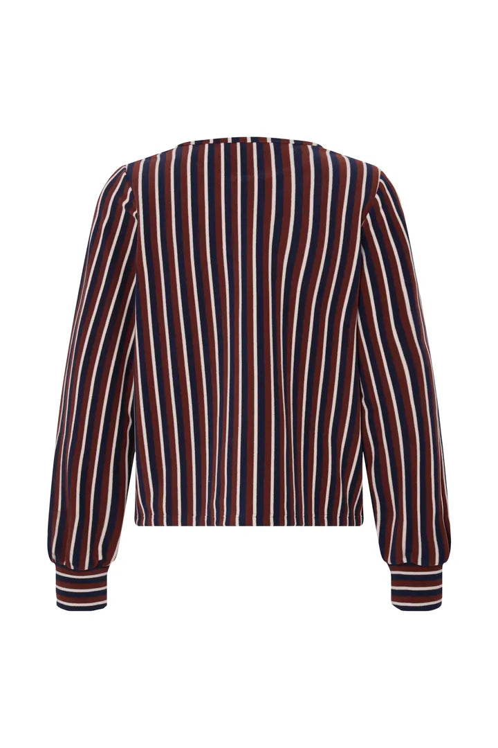 Lomi Top (Brown/Blue Stripe)