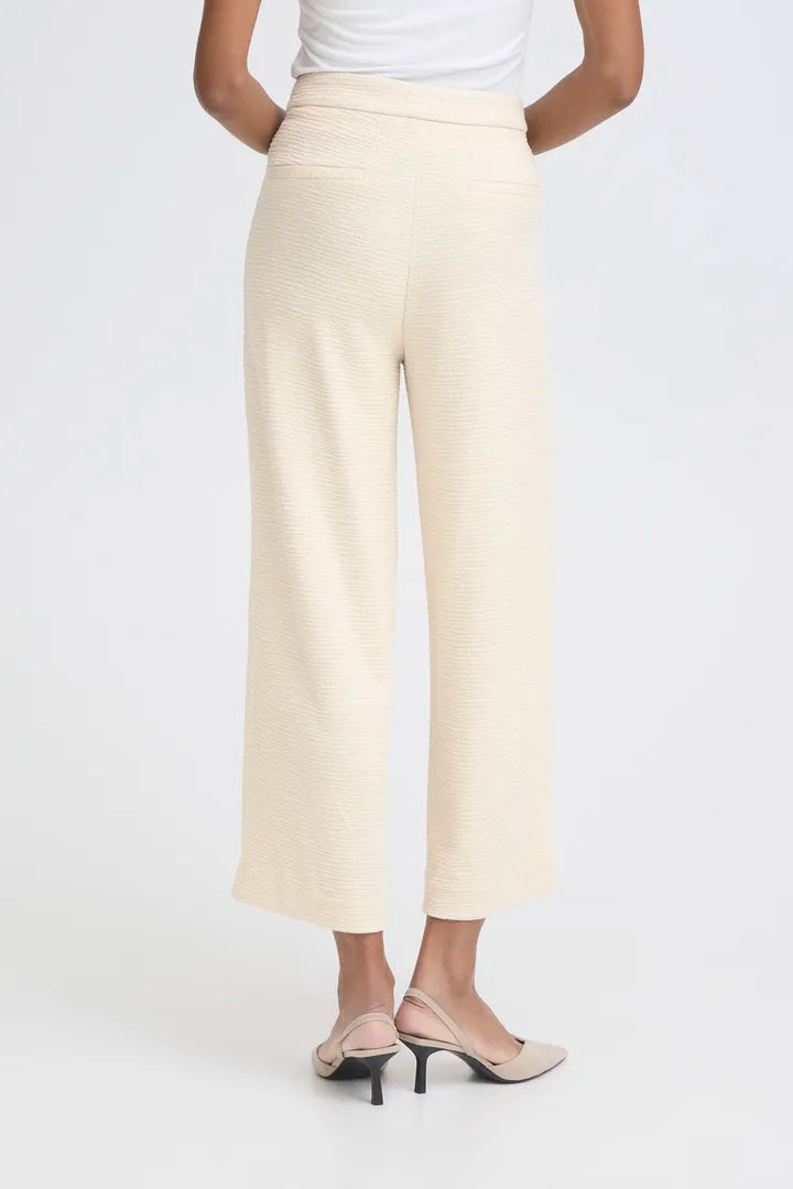 Lumi Wide Leg Cropped Pants (Almond Milk)