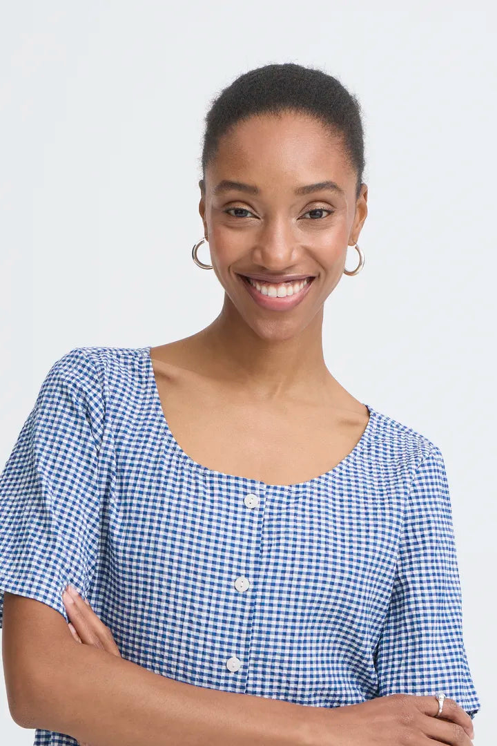 Jimma Top (Blue/White Check)