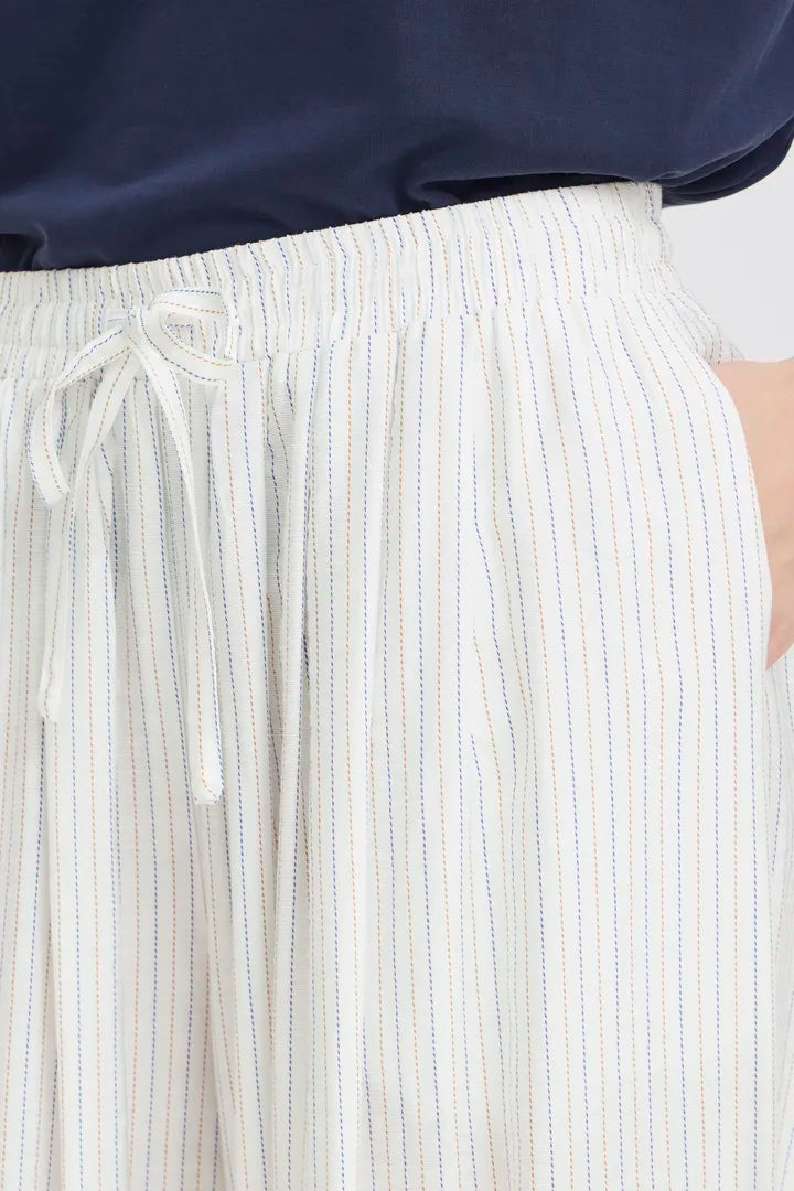 Hetta Balloon Pants (Cloud Dancer/Blue Stripe)