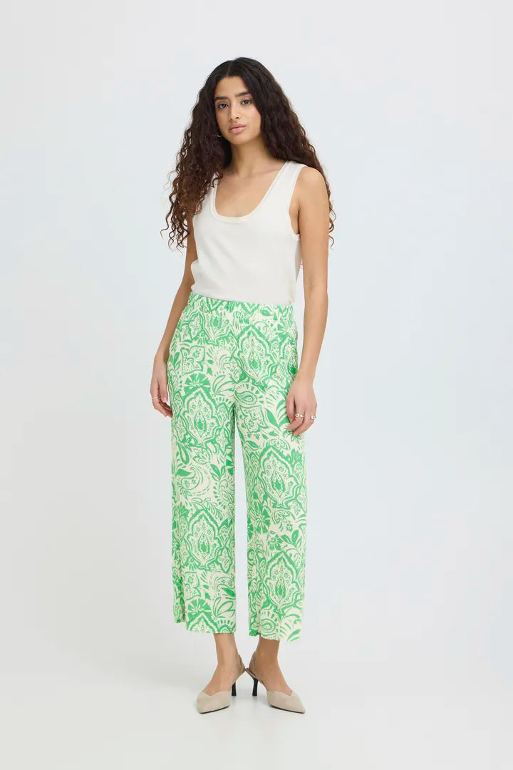 Maria Printed Trousers (Green)