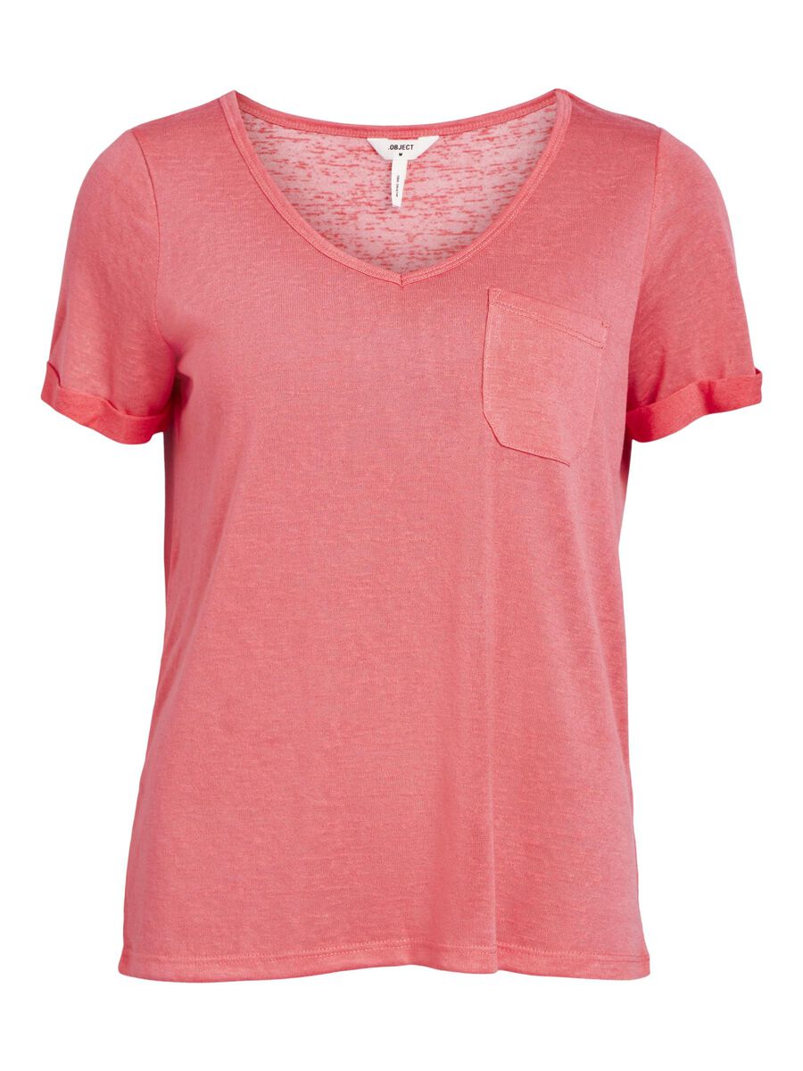 Tessi V-Neck T-Shirt (Paradise Pink/Coral)