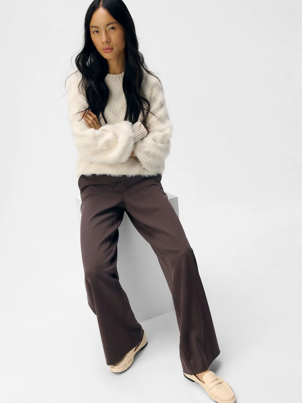 Lissey Wide Leg Pants (Seal Brown)