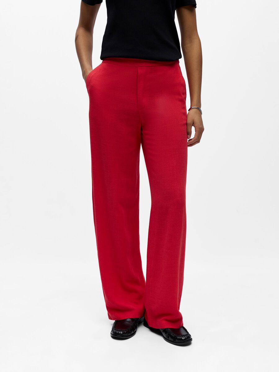 Aine Linen Trousers (Poinsettia)