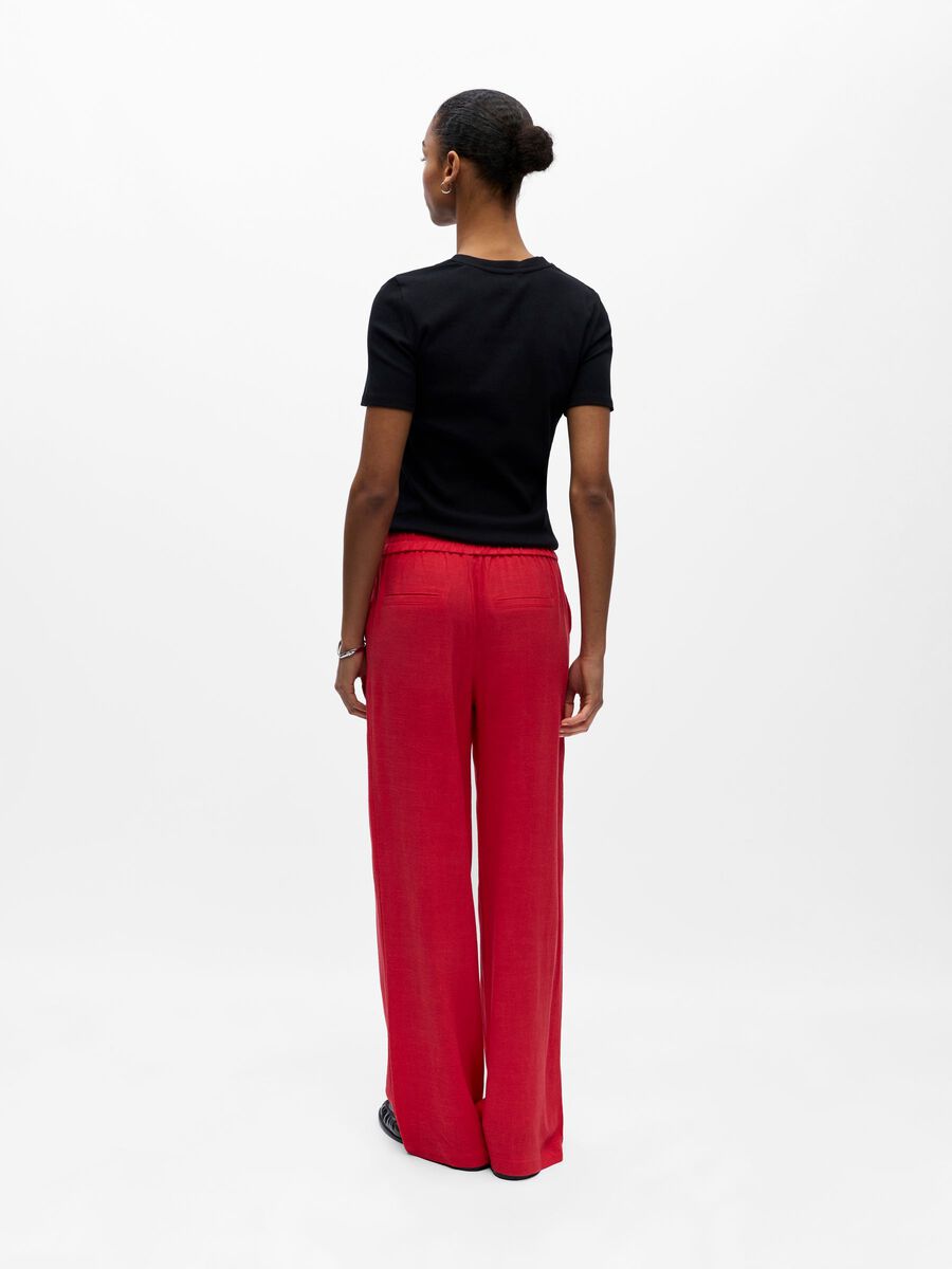 Aine Linen Trousers (Poinsettia)