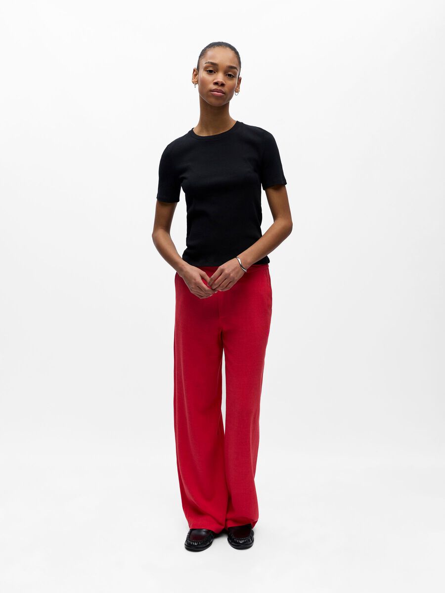 Aine Linen Trousers (Poinsettia)