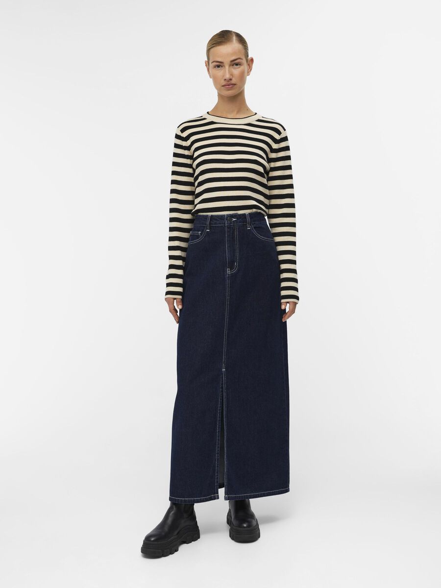Lea Denim Maxi Skirt (Dark Blue Denim)