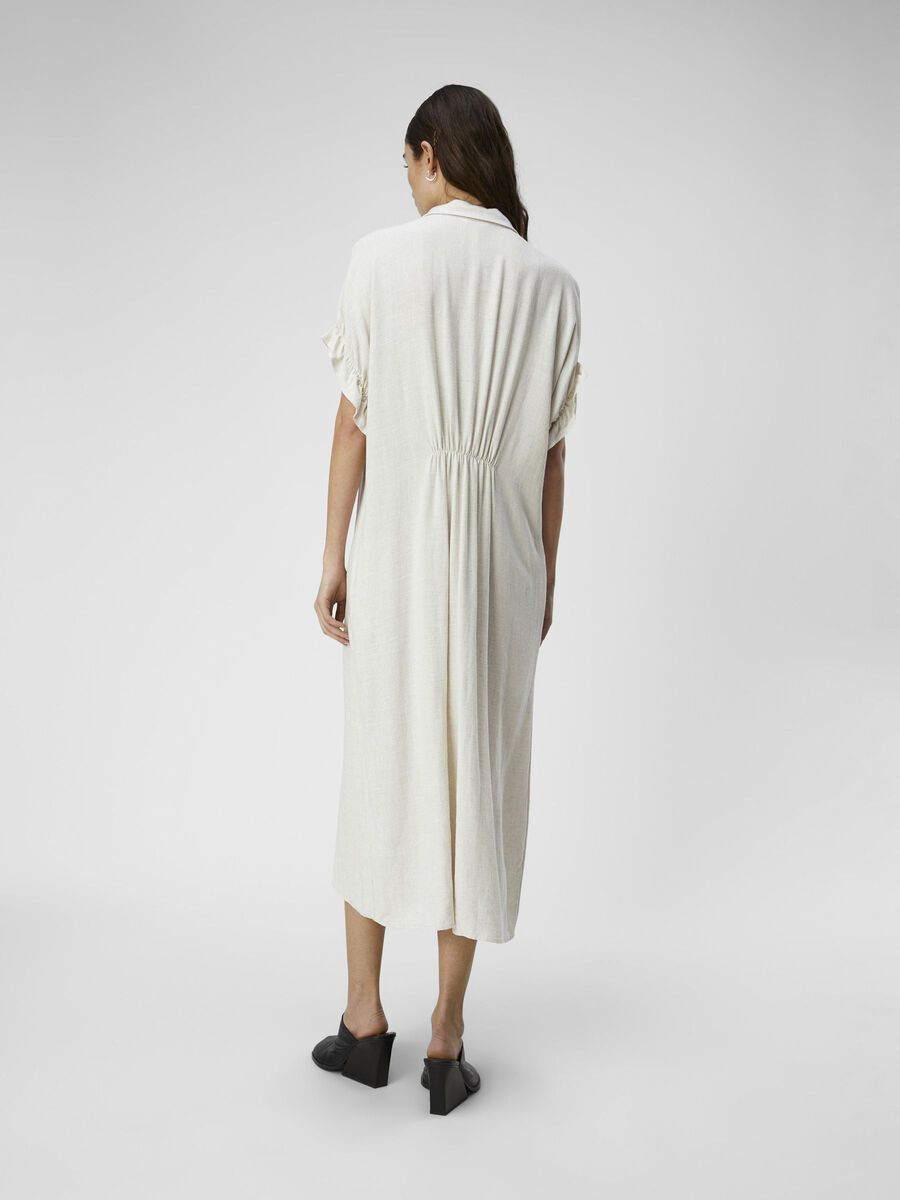 Tiana Linen Blend Shirt Dress (Sandshell)