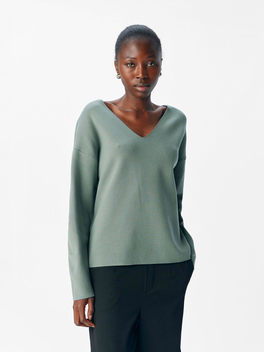 Rayna V-Neck Jumper (Laurel Wreath)