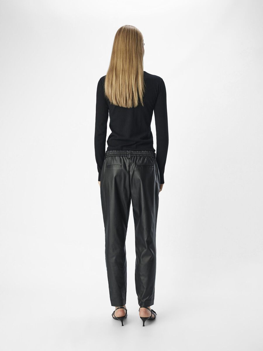 Emma Tapered Coated Pants (Black)
