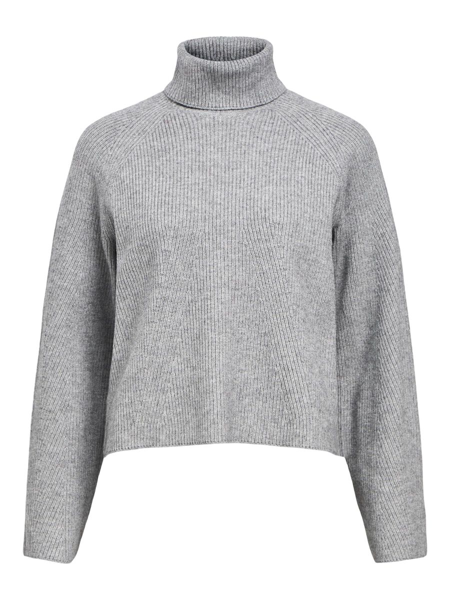 Linn Rollneck Knit Jumper (Medium Grey Melange)