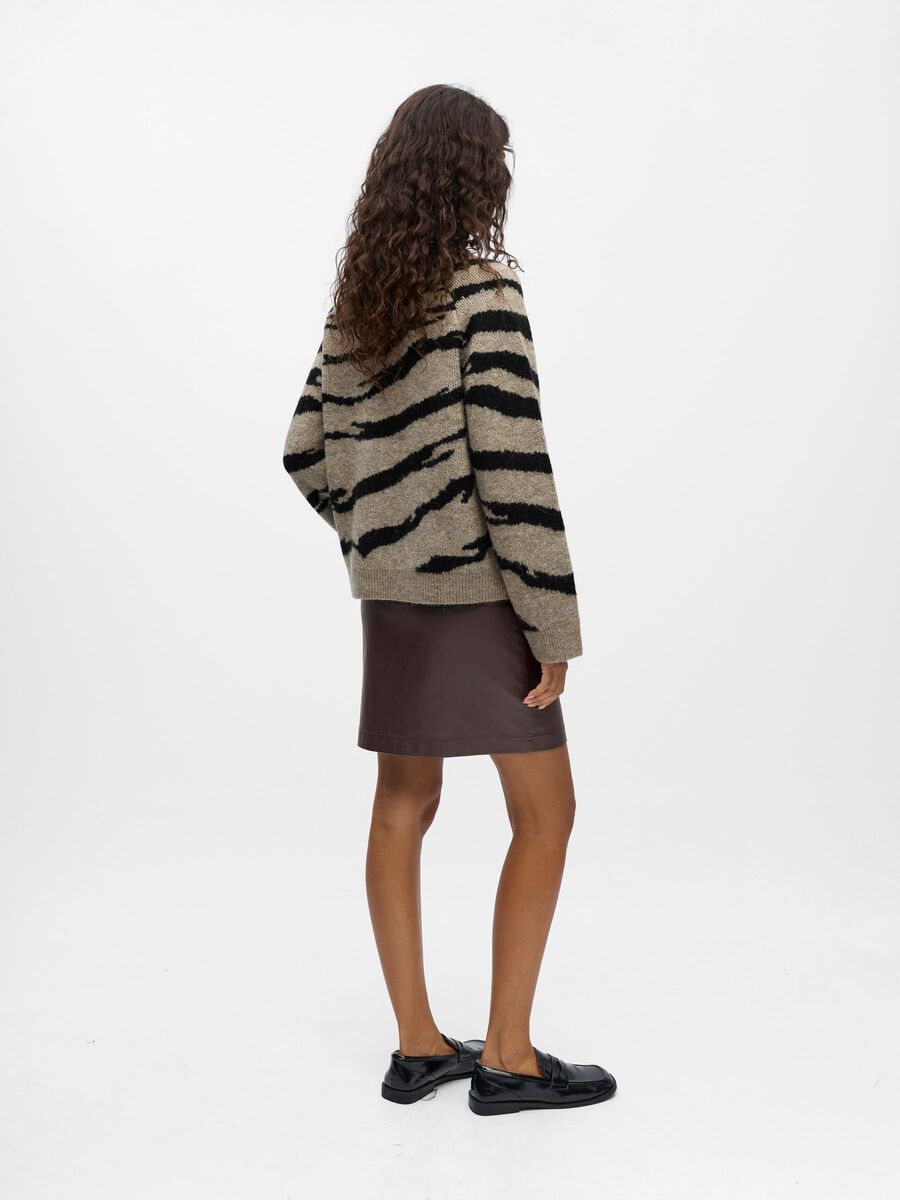 Jocelyn Knit Jumper (Morel/Black Zebra)