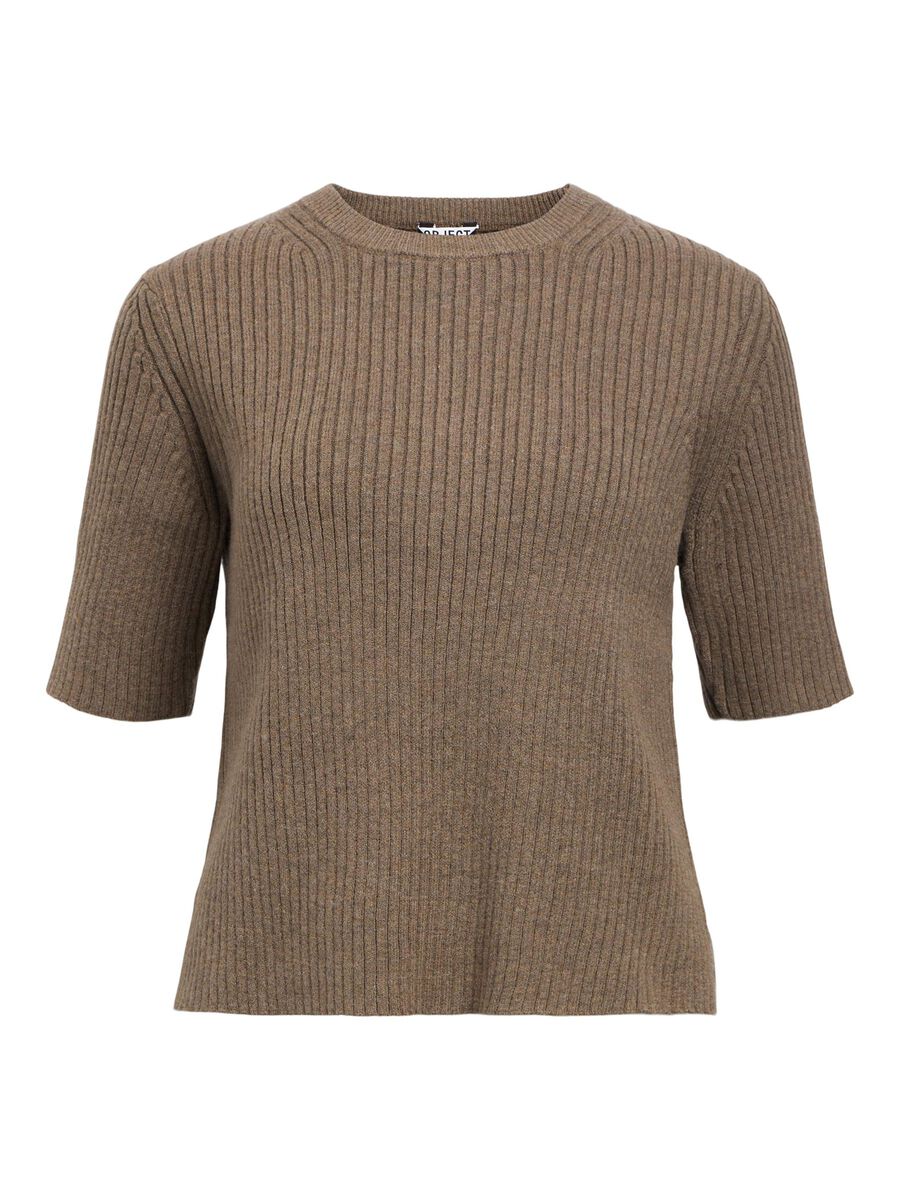 Vida Short Sleeve Knit Top (Morel/Melange)