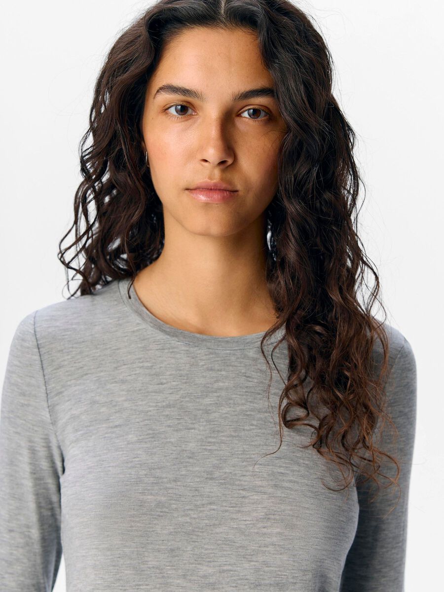 Zoe Long Sleeve Top (Medium Grey)