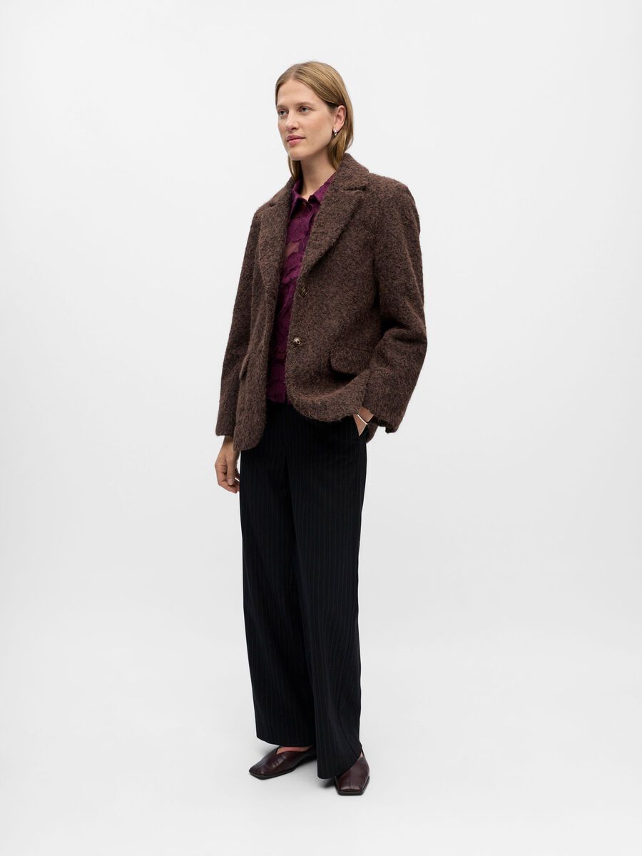 Celina Blazer Jacket (Seal Brown/Black Mela)