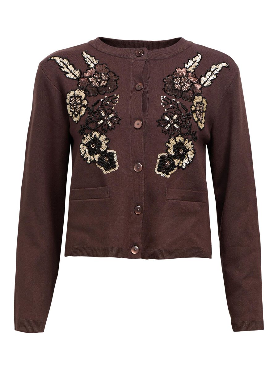 Pandora Sequin Cardigan (Seal Brown/Melange)