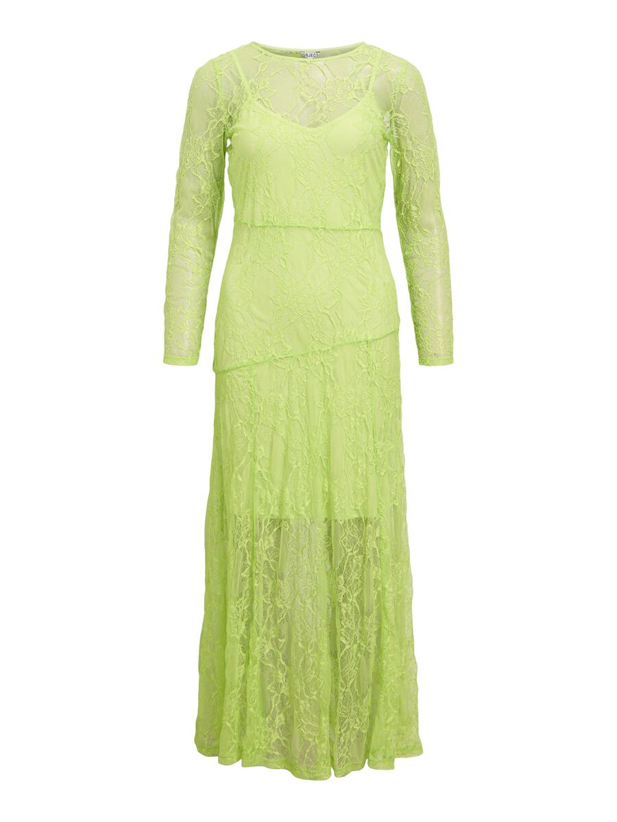 Quinn Mesh Maxi Dress (Lime Green)