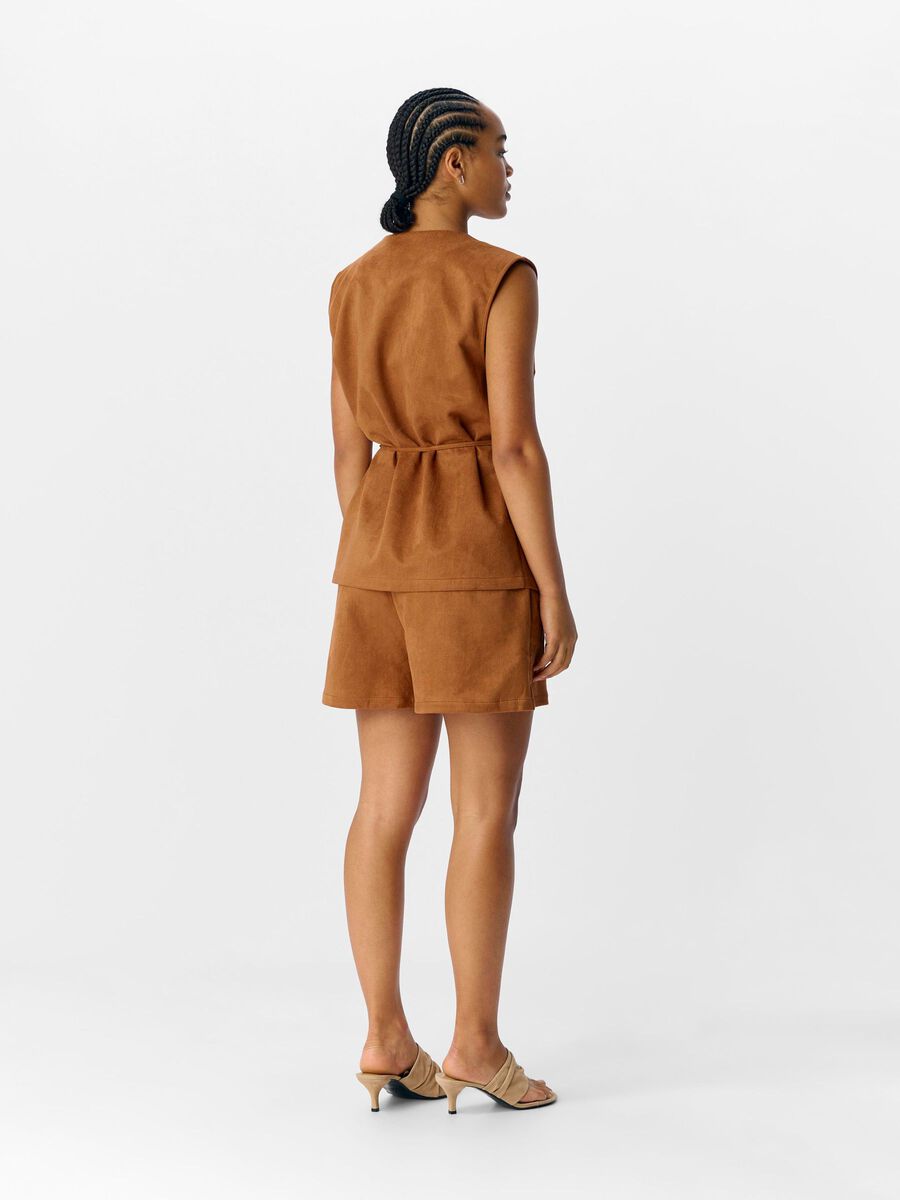 Sonia Faux Suede Waistcoat (Rawhide)