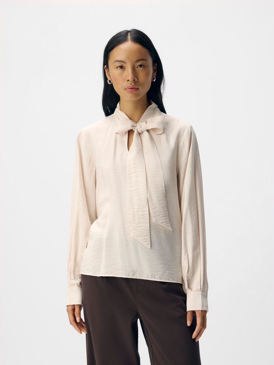 Jackie Bow Blouse (White Sand)