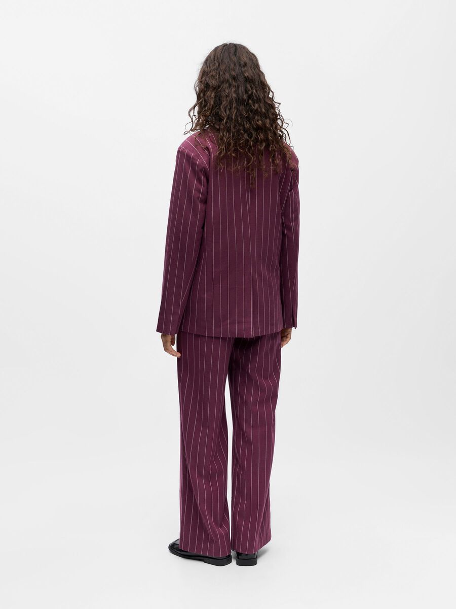 Anika Pinstripe Blazer (Mauve Wine/Pink Lady)