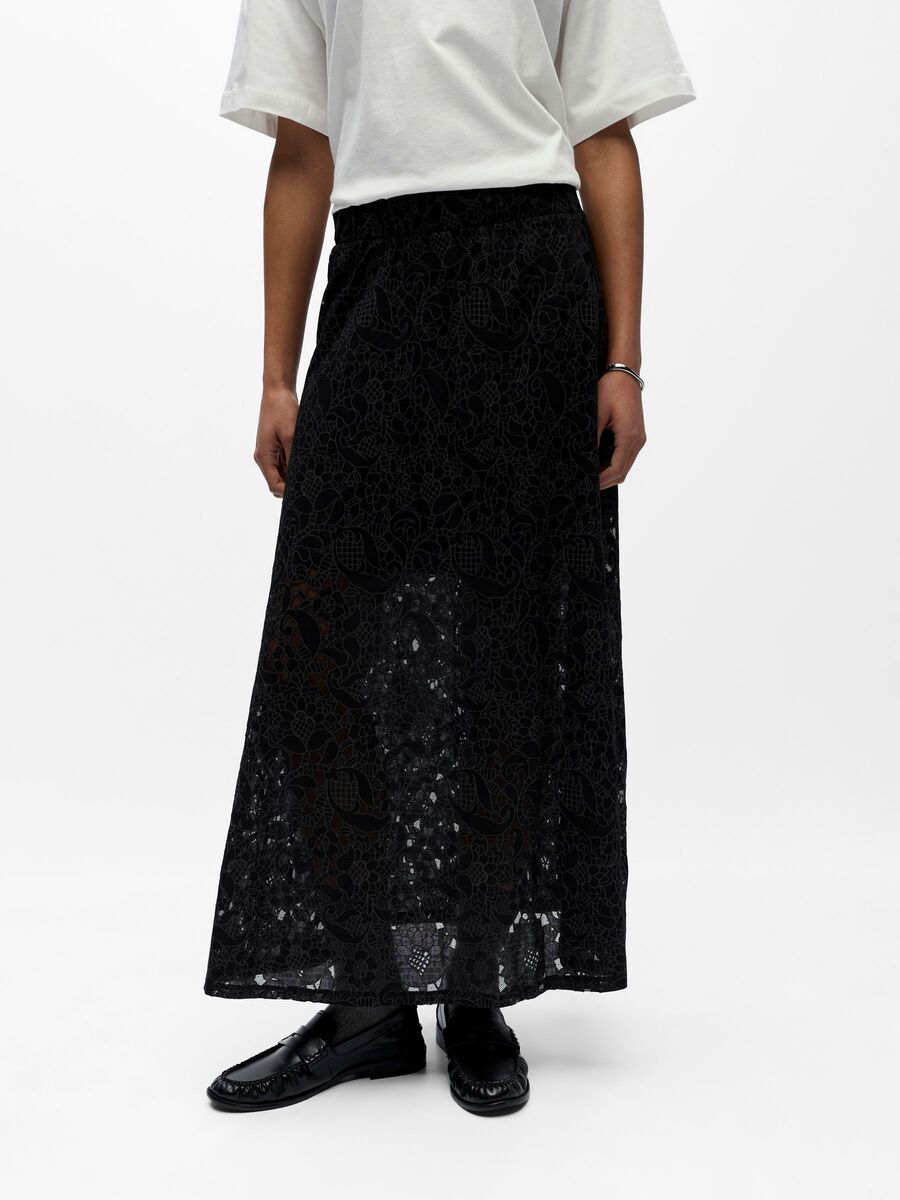 Billie Lace Ankle Skirt (Black)