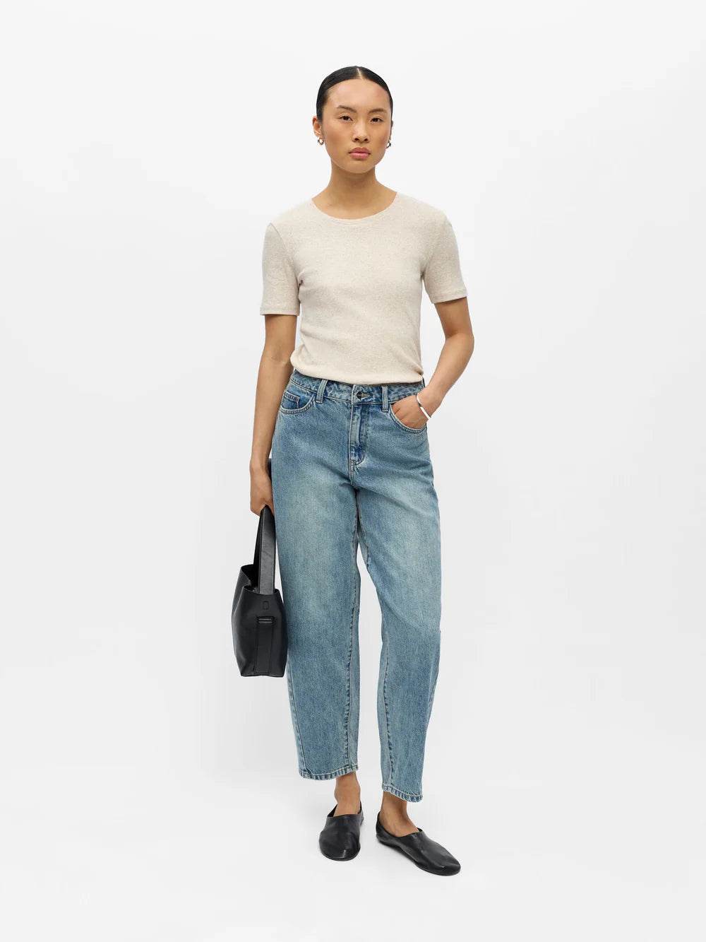 Zoe Barrel Leg Jeans (Light Blue)